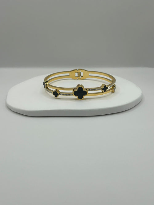 AMIRA | bracelet trèfle jonc