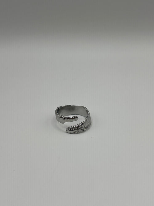 ALÉA | bague plume en acier inoxydable
