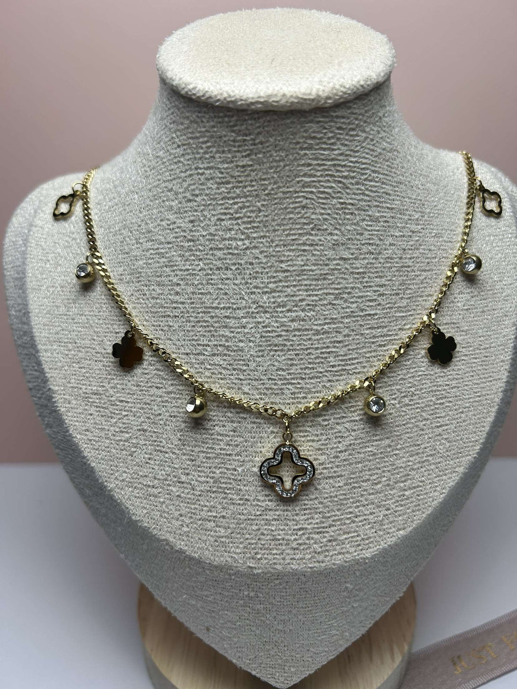 CHARME ARABESQUE |collier trèfle en acier inoxydable