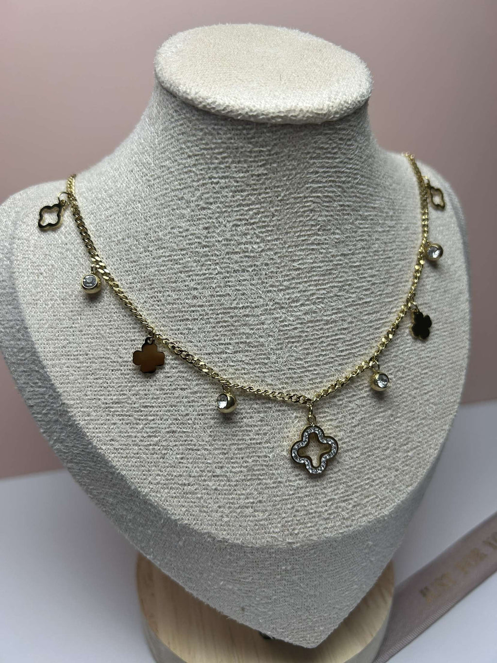 CHARME ARABESQUE |collier trèfle en acier inoxydable
