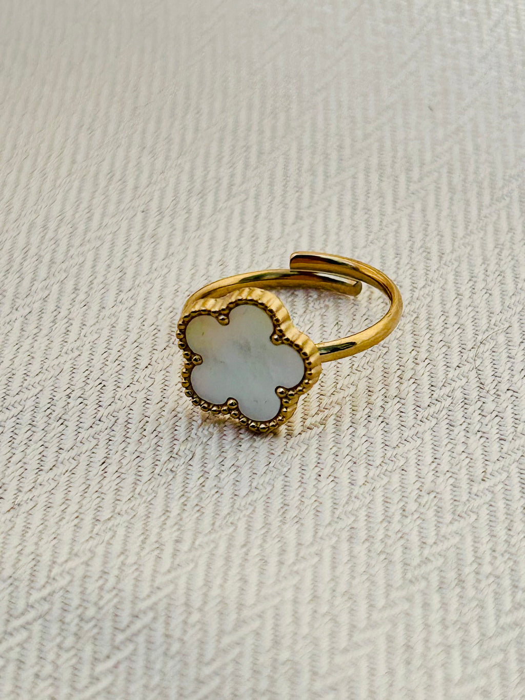 CHANCE | bague trèfle en acier inoxydable