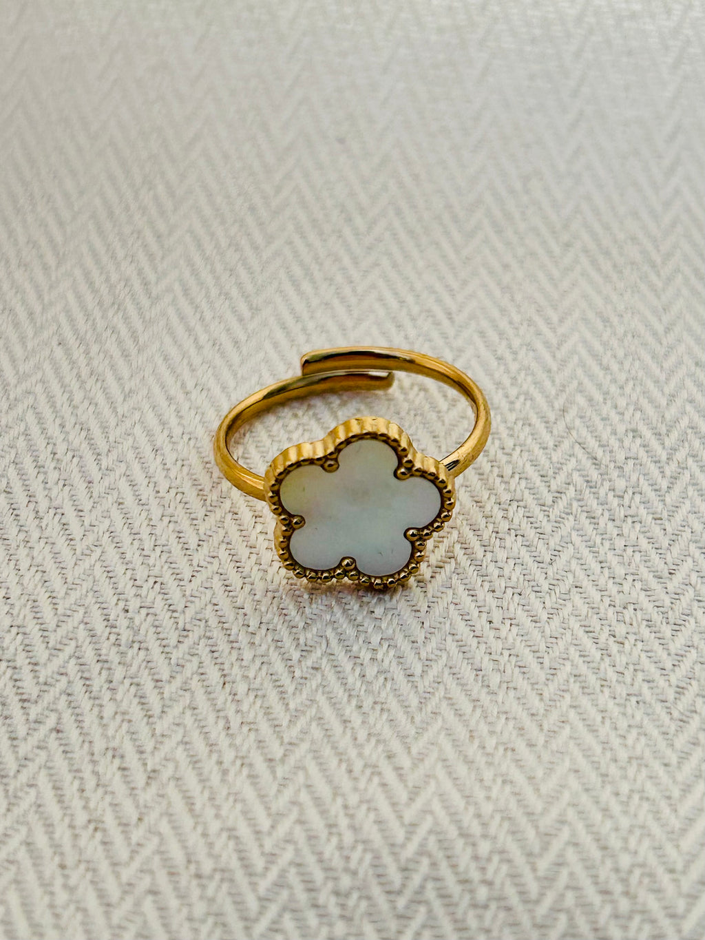 CHANCE | bague trèfle en acier inoxydable