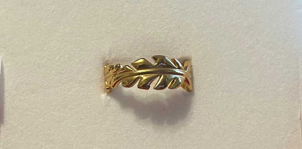 ATHÉNA | bague feuille en acier inoxydable