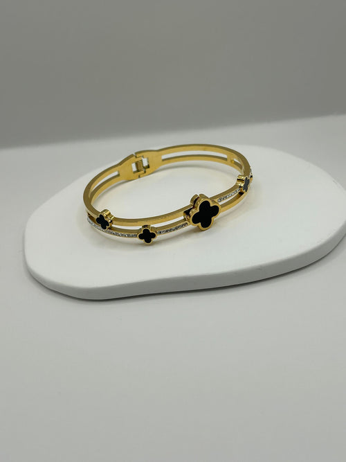 AMIRA | bracelet trèfle jonc
